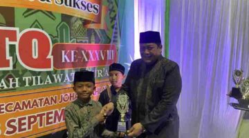 Gampong Lapang Keluar sebagai Juara Umum MTQ XXXVIII Kecamatan Johan Pahlawan