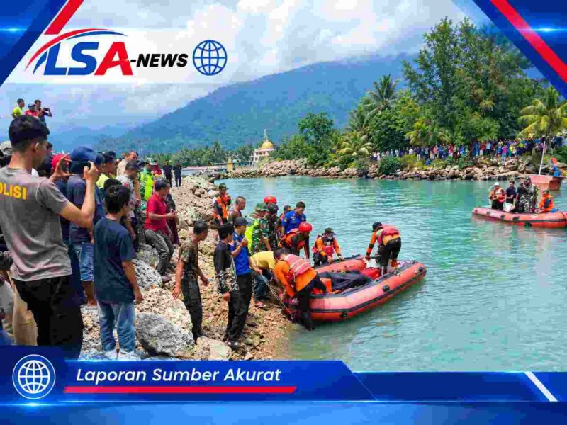 Tim Gabungan TNI-Polri, SAR, BPD dan masyarakat melakukan proses pencarian dan evakuasi korban di perairan Aceh Selatan.